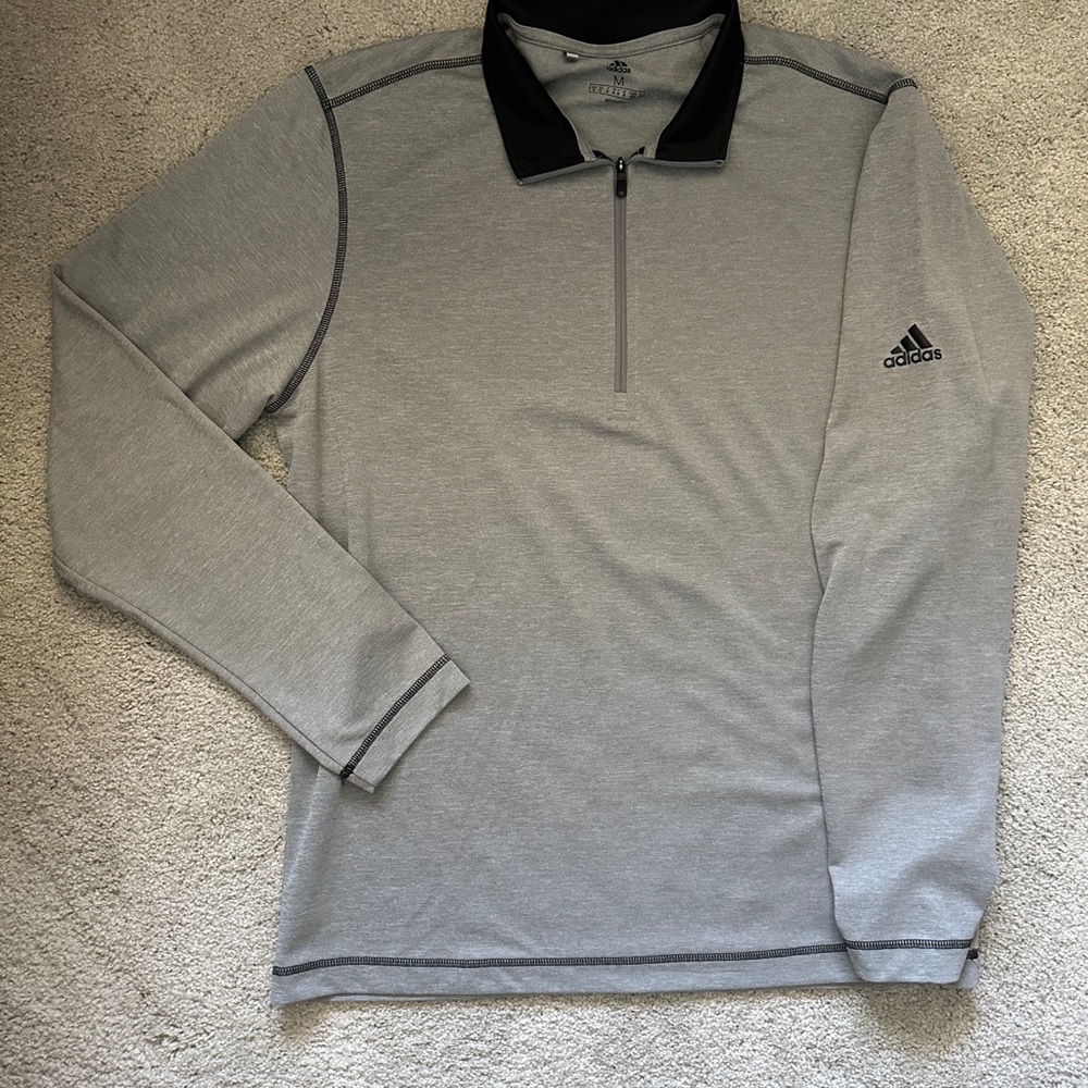 Adidas Gray and Black Long Sleeve Tee